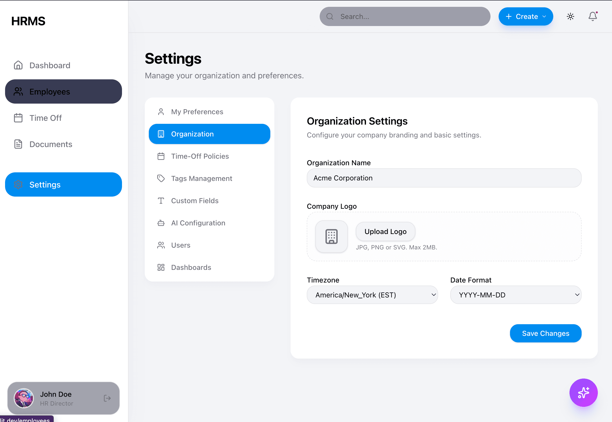 Settings Desktop Organization
